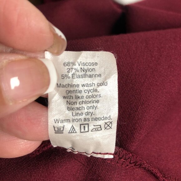 J Crew Maroon Zipper Ponte Dress Womens Size 14 Short Sleeve Shift Comfy Office - Picture 8 of 9